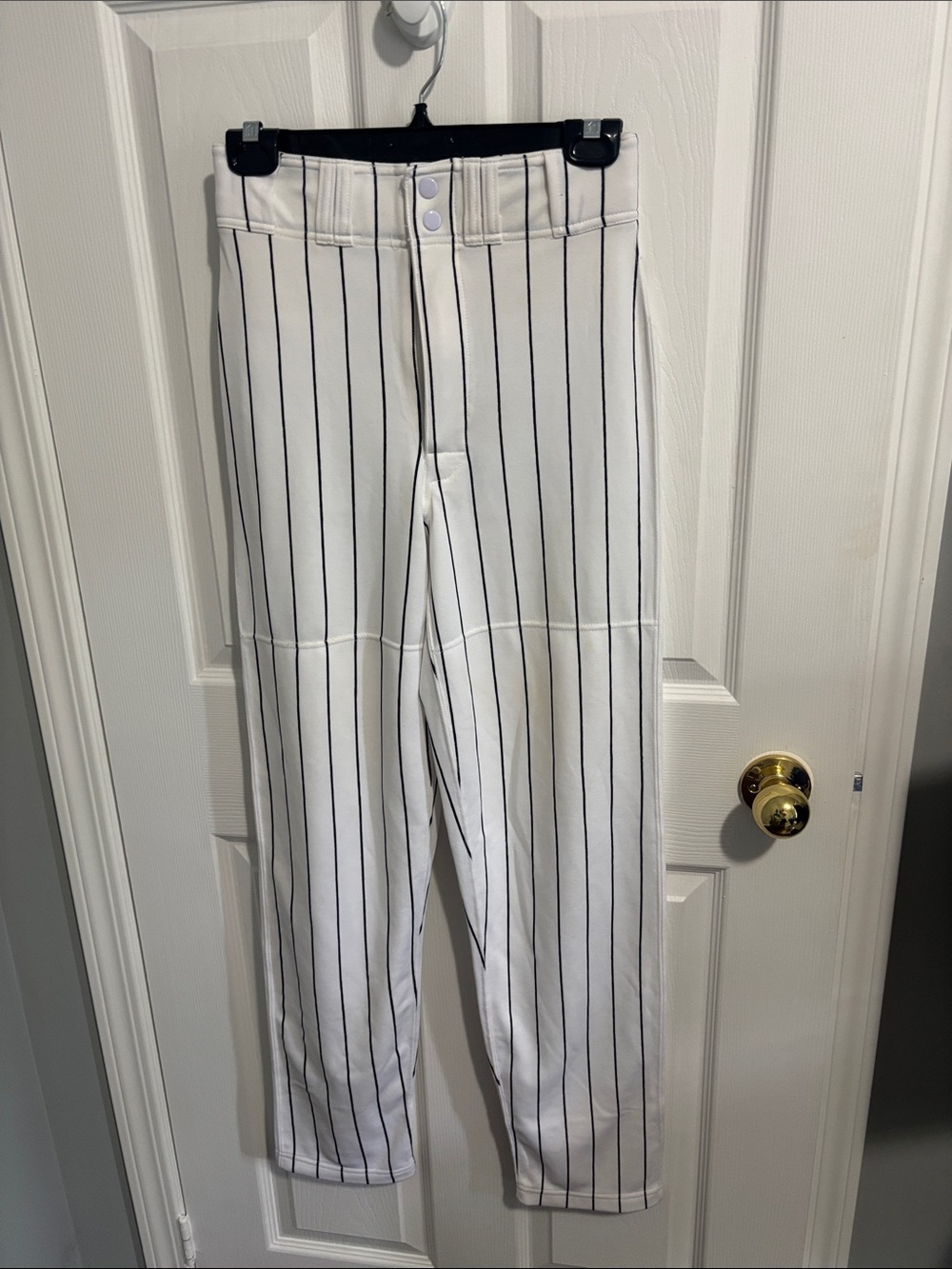 White Pinstripe Baseball Pants
